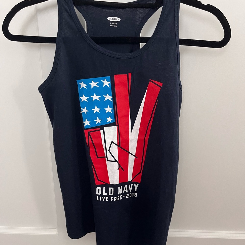 Old Navy American Peace Sign Tank Top